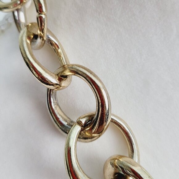 Talbots Thick Heavy Chain Link Necklace Round Circles Weighty Business Casual - Picture 6 of 8